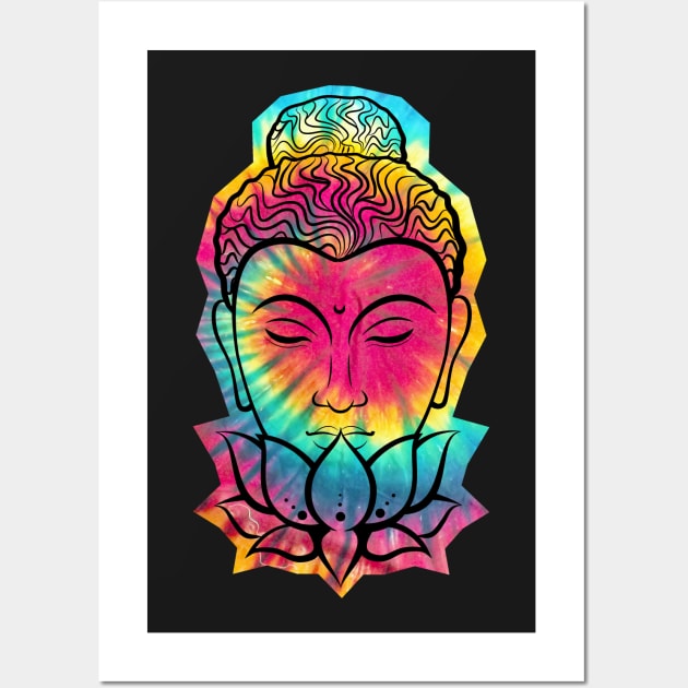 Tie-dye Lotus Buddha Wall Art by kzenabi